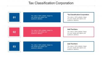 Tax Classification Corporation Ppt Powerpoint Presentation Inspiration Professional Cpb