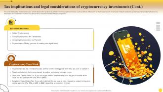 Tax Considerations Of Cryptocurrency Investments Comprehensive Cryptocurrency Investments Fin SS Editable Customizable
