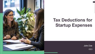 Tax Deductions For Startup Expenses PPT Guidelines AT