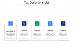 Tax deductions list ppt powerpoint presentation styles background image cpb