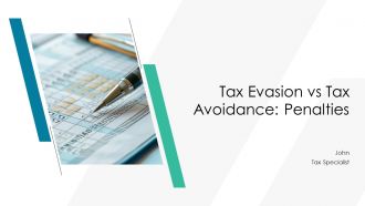 Tax Evasion Vs Tax Avoidance Penalties PPT Outline AT