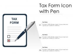 Tax form icon with pen