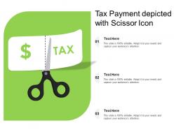 Tax payment depicted with scissor icon