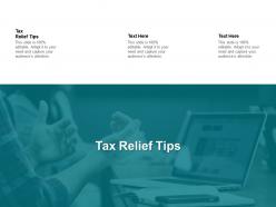 Tax relief tips ppt powerpoint presentation icon introduction cpb