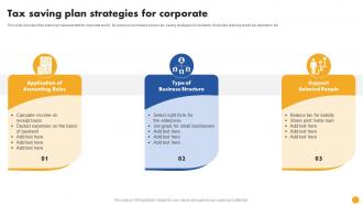 Tax Saving Plan Strategies For Corporate
