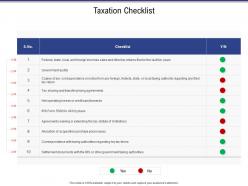 Taxation checklist business investigation