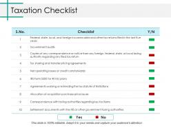 Taxation checklist ppt gallery slides