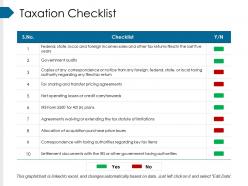 Taxation checklist ppt sample presentations