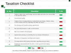 Taxation checklist presentation examples
