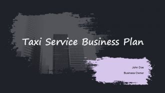 Taxi Service Business Plan PPT Outline ACP