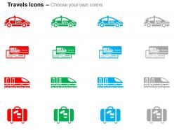 Taxi travel train holiday package ppt icons graphics