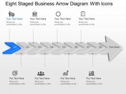 Tb eight staged business arrow diagram with icons powerpoint template slide