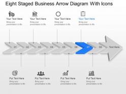 Tb eight staged business arrow diagram with icons powerpoint template slide