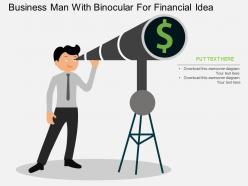 Tc business man with binocular for financial idea flat powerpoint design