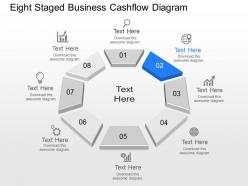 Tc eight staged business cash flow diagram powerpoint template slide