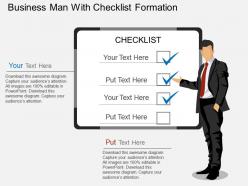 Te business man with checklist formation flat powerpoint design