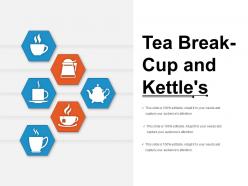 Tea break cup and kettles