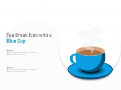 Tea break icon with a blue cup