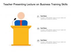 Teacher presenting lecture on business training skills