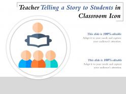 Teacher Telling A Story To Students In Classroom Icon