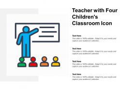 Teacher With Four Childrens Classroom Icon