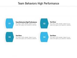 Team behaviors high performance ppt powerpoint presentation styles microsoft cpb