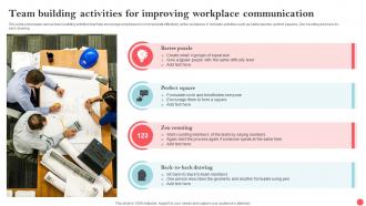 Team Building Activities For Improving Workplace Communication