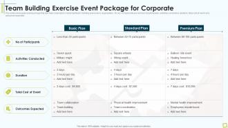 Team Building Exercise Event Package For Corporate