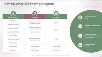 Team Building Skills Training Program