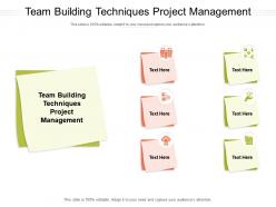 Team building techniques project management ppt powerpoint presentation outline graphics pictures cpb