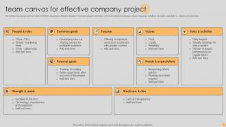 Team Canvas For Effective Company Project