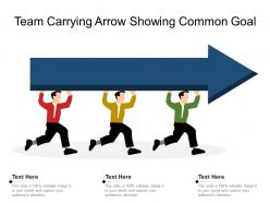Team Carrying Arrow Showing Common Goal