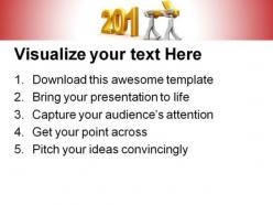 Team celebrating new year 2011 future powerpoint templates and powerpoint backgrounds 0411