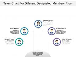 Team chart for different designated members from