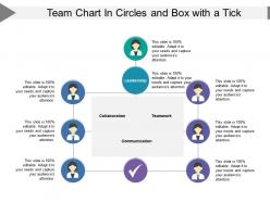 Team chart in circles and box with a tick