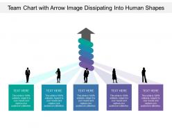 Team chart with arrow image dissipating into human shapes