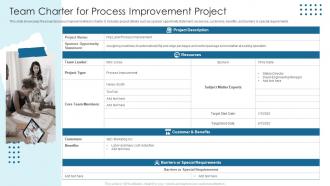 Team Charter For Process Improvement Project