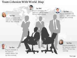 Team cohesion with world map ppt presentation slides