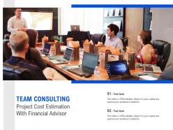 Team Consulting Project Cost Estimation With Financial Advisor
