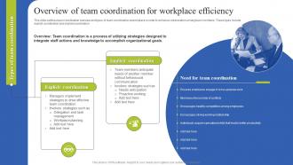 Team Coordination Strategies Overview Of Team Coordination For Workplace Efficiency