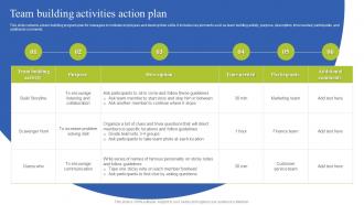 Team Coordination Strategies Team Building Activities Action Plan