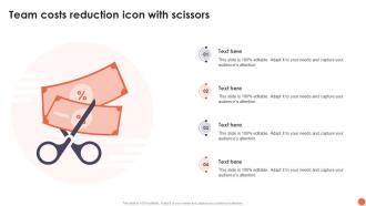 Team Costs Reduction Icon With Scissors