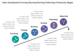 Team development forming storming norming performing productivity stages 2