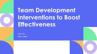 Team Development Interventions To Boost Effectiveness PPT Demonstration AT