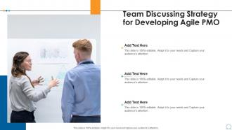 Team discussing strategy for developing agile pmo