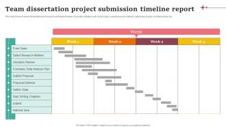 Team Dissertation Project Submission Timeline Report