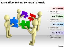 Team effort to find solution to puzzle ppt graphics icons powerpoint