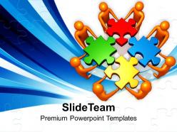 Team efforts to solve puzzle powerpoint templates ppt backgrounds for slides 0213