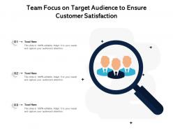 Team focus on target audience to ensure customer satisfaction
