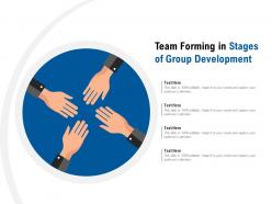 Team forming in stages of group development